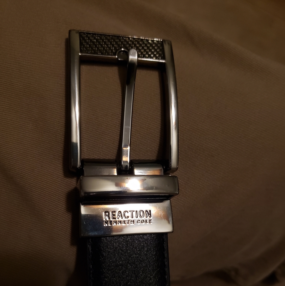 REACTION by KENNETH COLE Dark BRWN & BLK Reversable Belt XL 51.5" L NEW-WOT